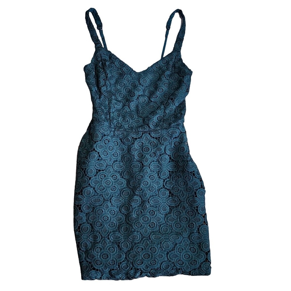 Hollister green lace overlay dress